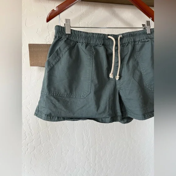 Pact|Women’s casual stretch waist shorts in organic cotton,deep teal color•Large - Picture 3 of 12
